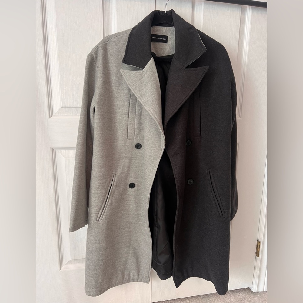 Black and grey peacoat